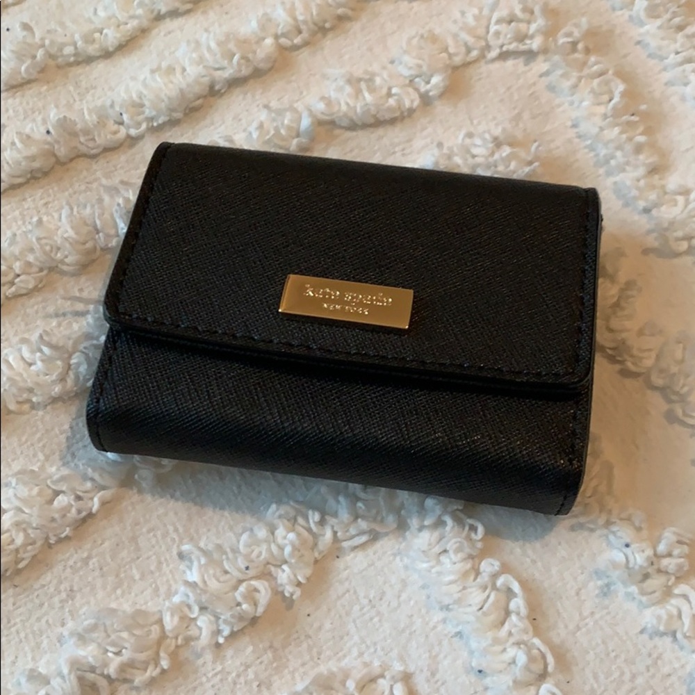 Kate Spade black leather card holder